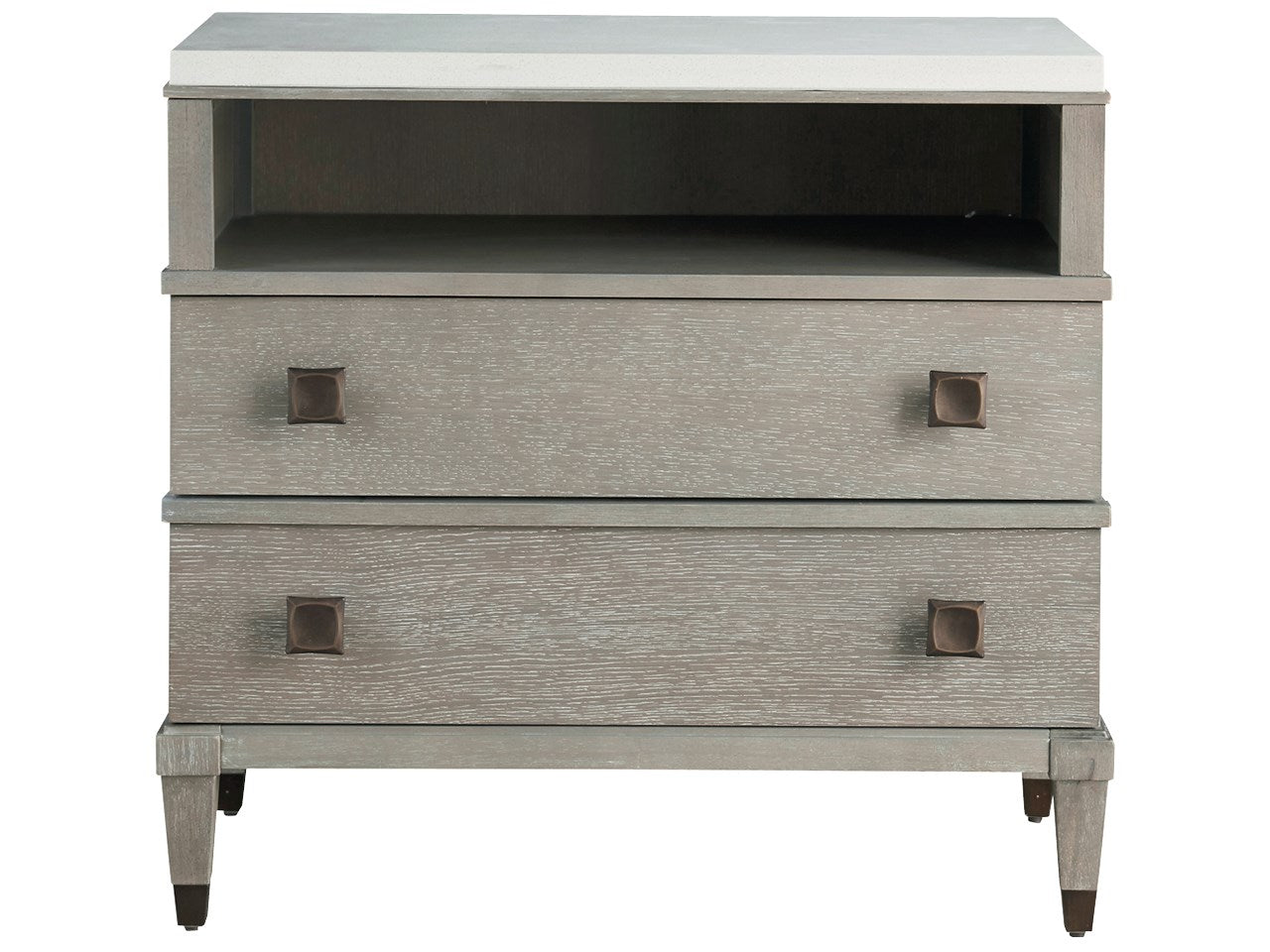 Portofino Stone Top Bedside Table - Smoke