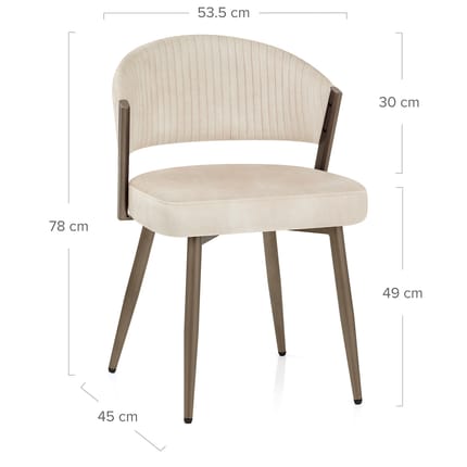 Lucella Dining Chair Cream Velvet