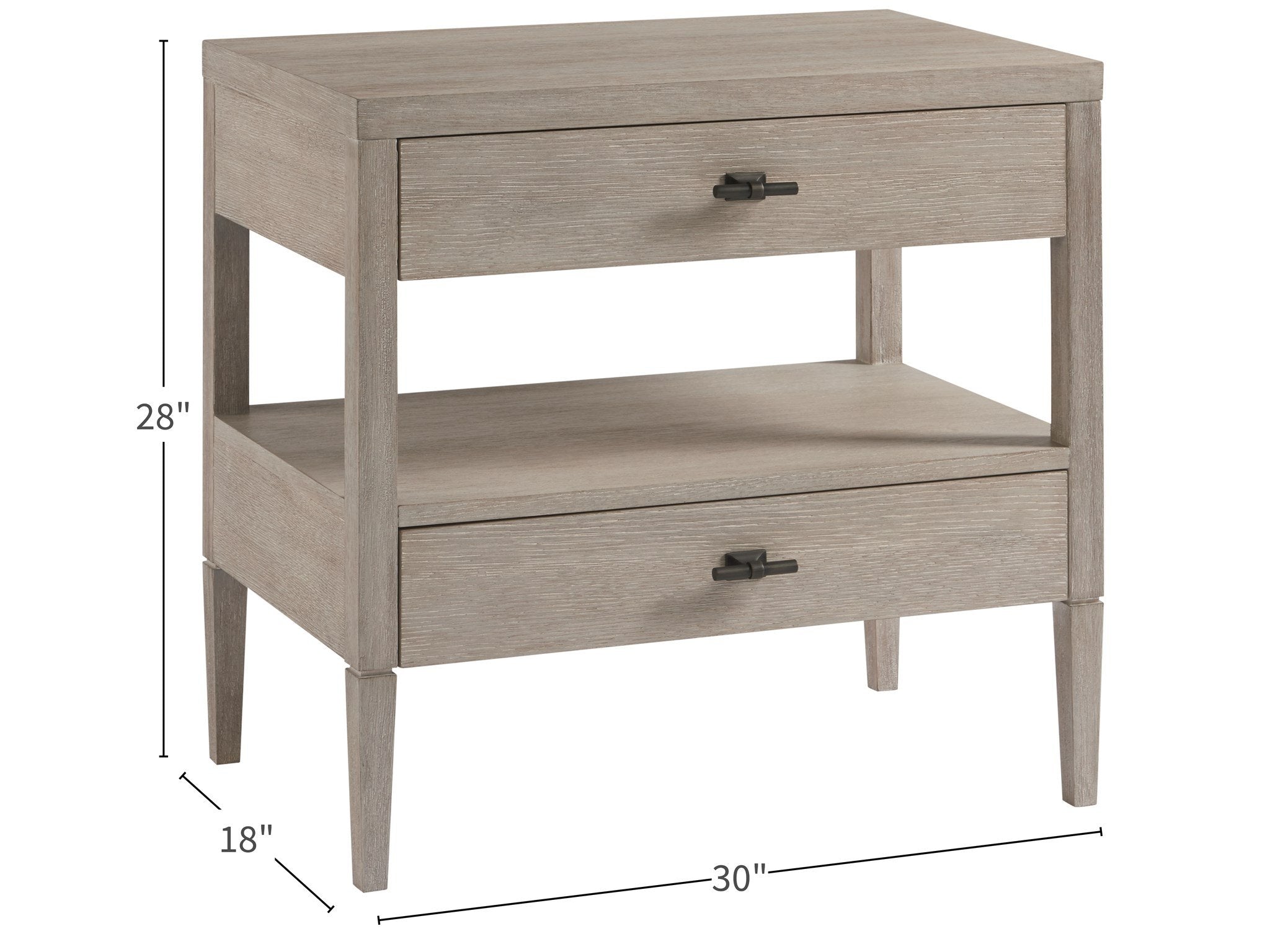Midtown Petite Two Drawer Bedside Table