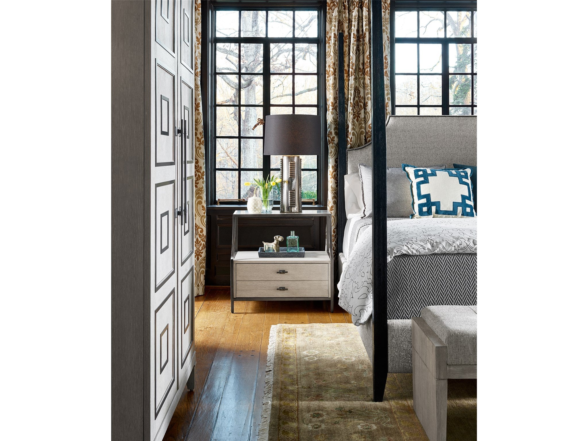 Luxe Stone Top Bedside Table