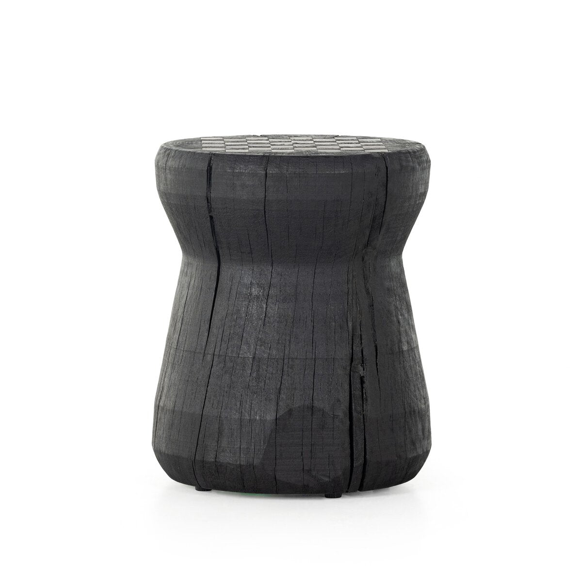 Chess Table Carbonized Black Reclaimed Wood