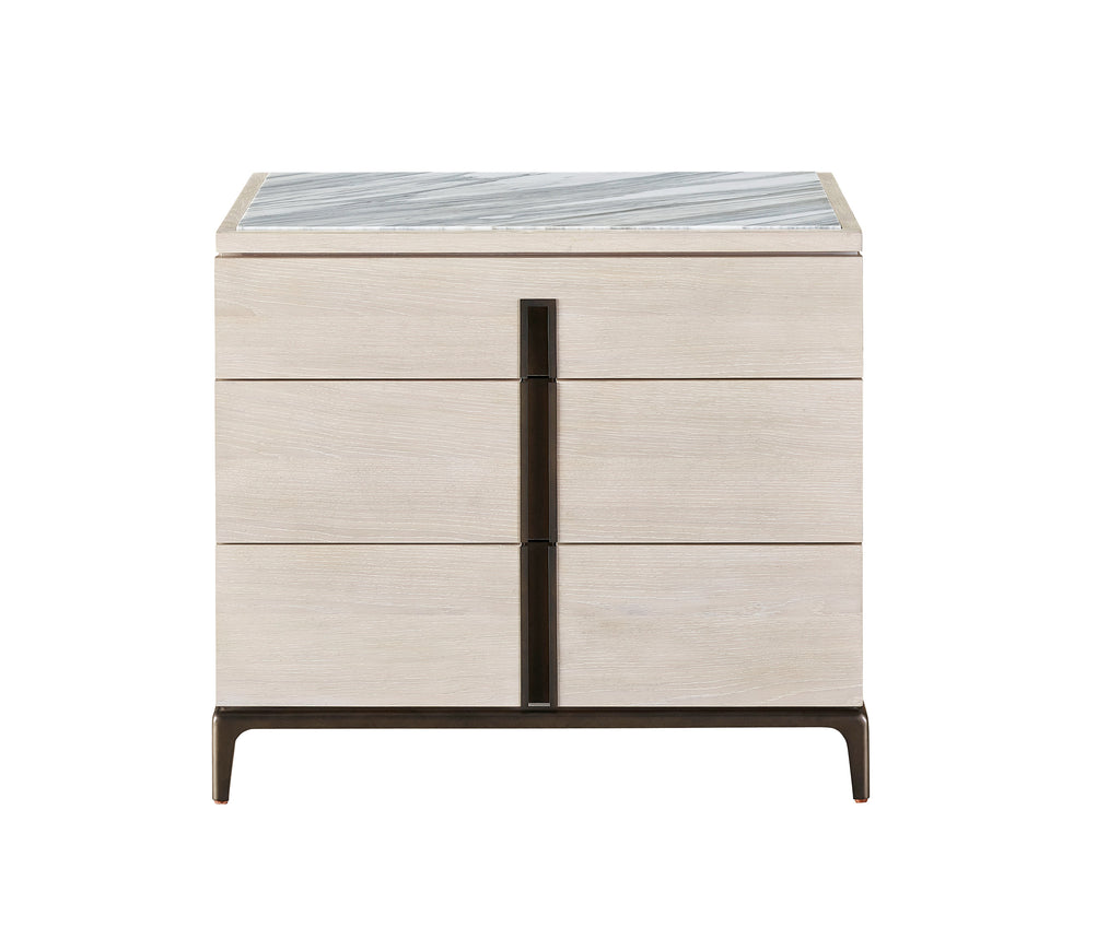 Hendricks Bedside Table Calcatta Marble Top One London House