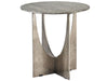 Curated Art Travertine Side Table