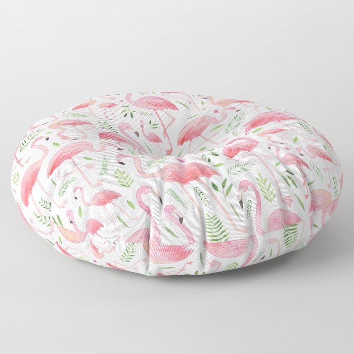 Florence The Flamingo Water Colour Floor Cushion