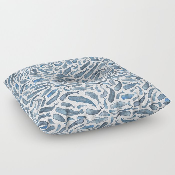 William The Whale Water Colour Floor Cushion